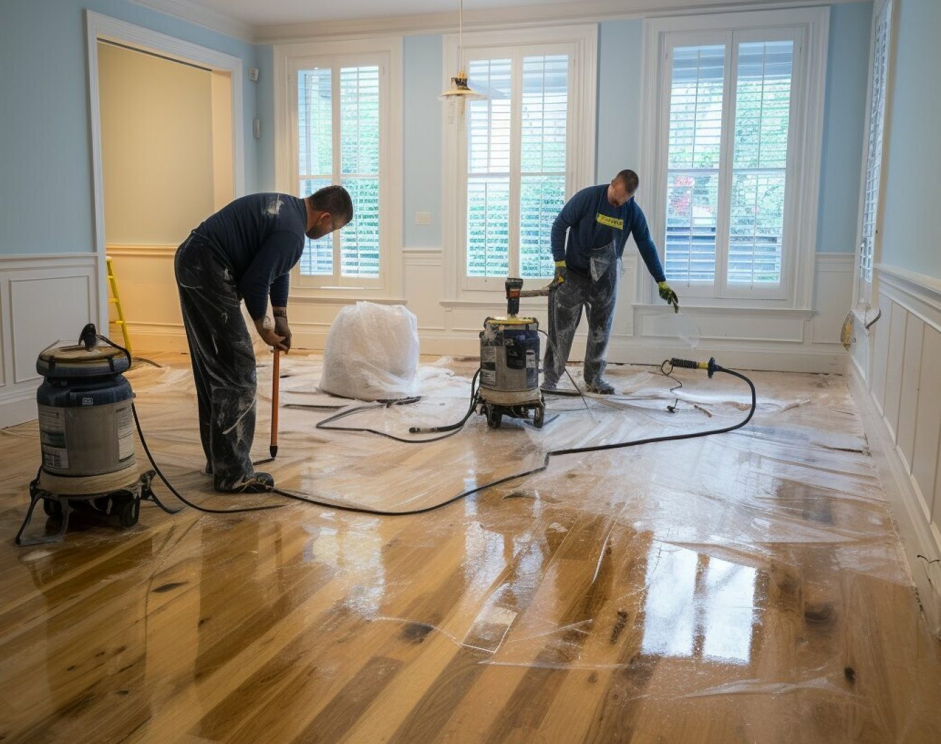 water-damage Storm and flood damage restoration Cary NC team at work